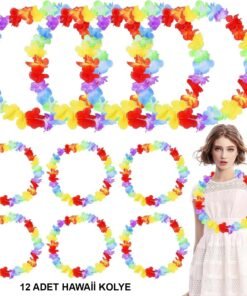 TTT Hawaii Çiçekli Boyun Kolyesi 12 Adet