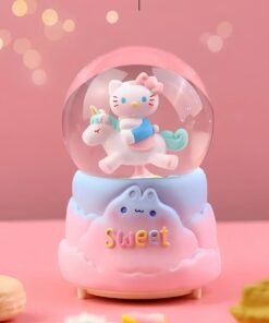 TTT Hello Kitty İçi Dönmeli Püskürtmeli Işıklı Müzikli Kar Küresi Büyük Boy Model 2