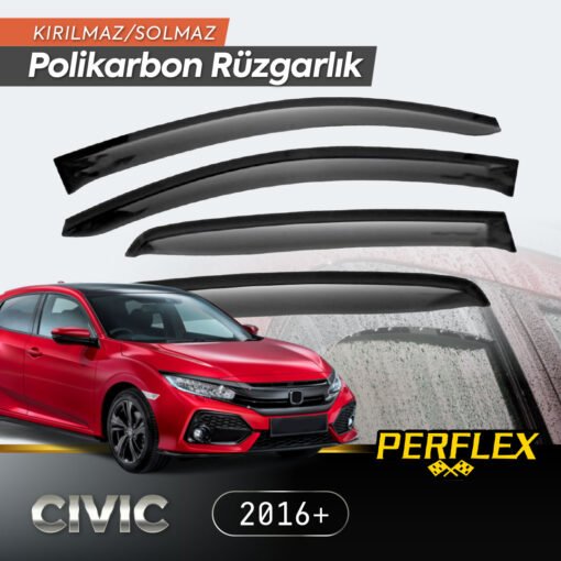TTT Honda Civic 2016+ Cam Rüzgarlığı V2 Mugen