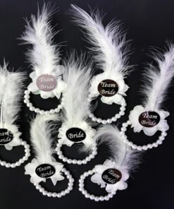 TTT İncili Nedime Bilekliği Gümüş Pleksili Beyaz Otrişli 7'li Set