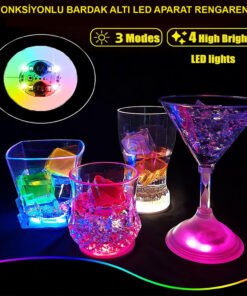 TTT Işıklı Yapışkanlı Bardak Altı Aparatı Ledli 3 Modlu