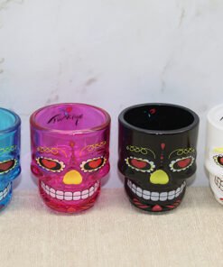 TTT İstanbul Temalı Cam Kurukafa Shot Bardak Renkli Model 2