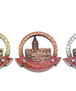 TTT İstanbul Temalı Metal Magnet Galata Kulesi Yuvarlak Tasarım