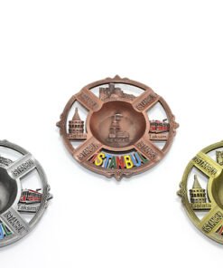 TTT İstanbul Temalı Yöresel Metal Küllük Yuvarlak