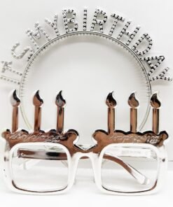 TTT İt's My Birthday Yazılı Taç ve Mum Şekilli Gözlük Seti Gümüş Renk