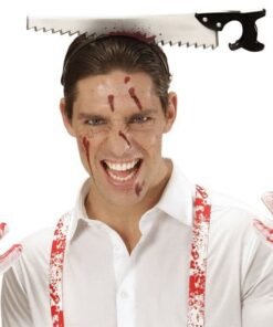 TTT Kafaya Saplanmış Halloween Kanlı Testere Şaka Tacı