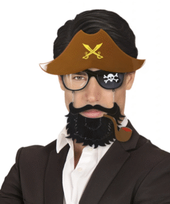 TTT Kahve Şapkalı Pipolu Jack Sparrow Gözlüğü