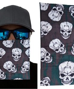 TTT Kahve Yeşil Çoklu Kafatası Baskılı Buff Bandana 25x48 cm