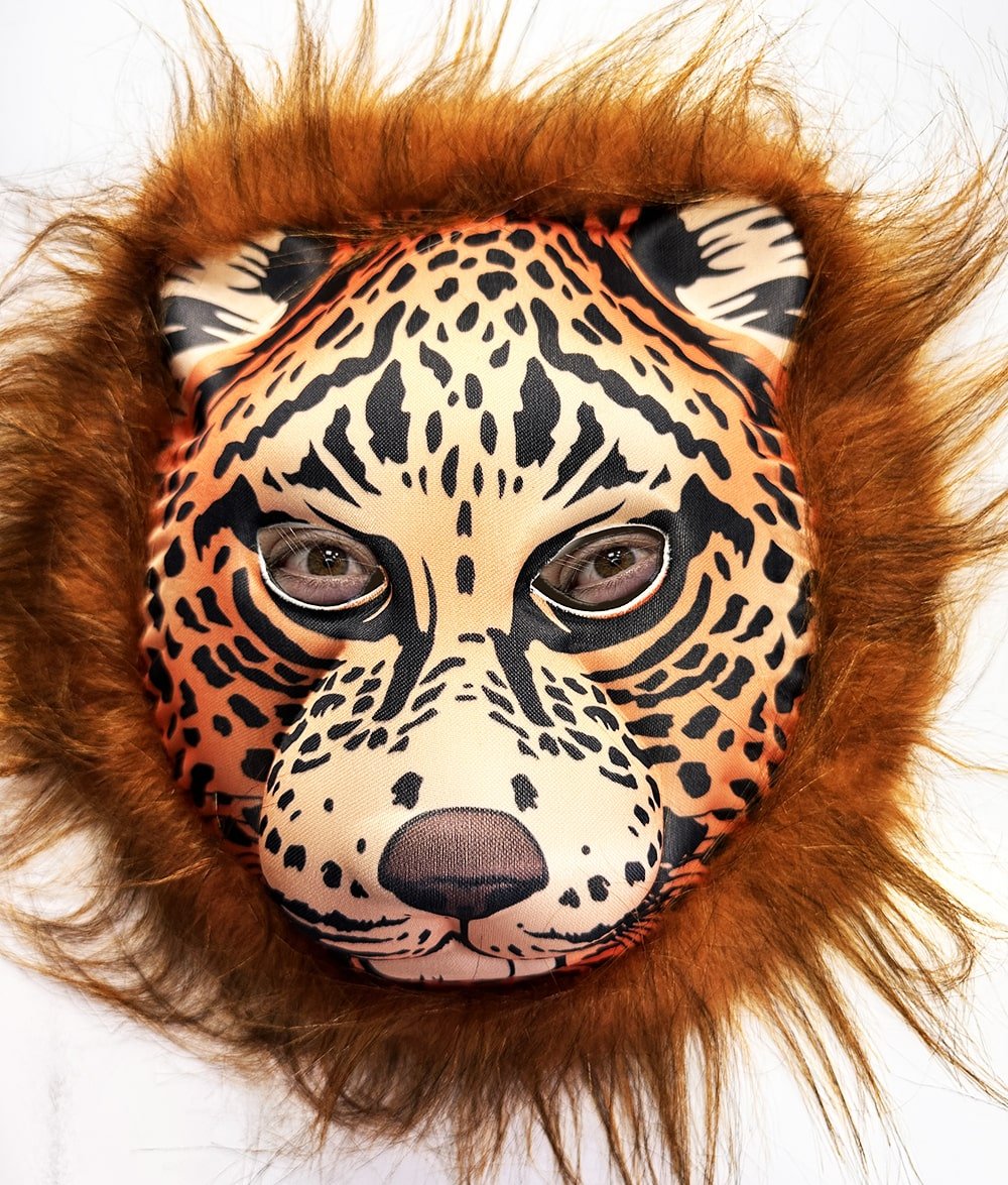 TTT Kahverengi Saçlı Yeleli Aslan Maskesi Eva Mega Peluş 37 No