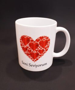 TTT Kalpli Seni Seviyorum Baskılı Kupa Bardak
