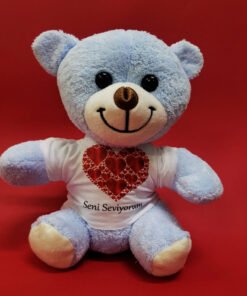 TTT Kalpli Seni Seviyorum Yazılı Tişörtlü Peluş Ayıcık