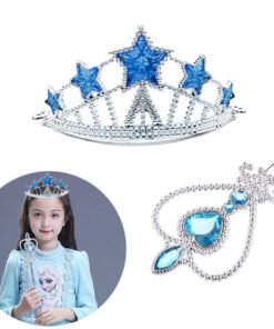 TTT Karlar Ülkesi Elsa Yıldız Mavi Taç ve Asa Seti
