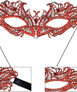 TTT Kırmızı Dantel Masquerade Maskesi 5 No