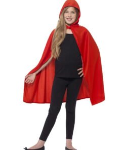 TTT Kırmızı Renk Kapşonlu Kumaş Pelerin 90 cm