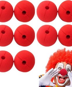 TTT Kırmızı Renk Sünger Palyaço Burnu Takma Burun 10 Adet