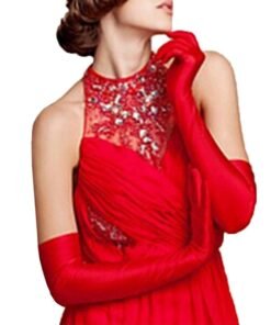 TTT Kırmızı Saten Gece Eldiveni