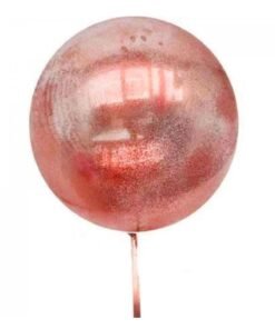 TTT Kırmızı Simli Yuvarlak Şeffaf Balon 24 İnç