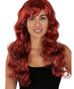TTT Kızıl Renk Kahküllü Dalgalı Uzun Parti Peruğu