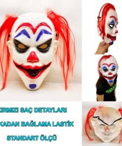 TTT Kızıl Saçlı Joker Palyaço Maskesi