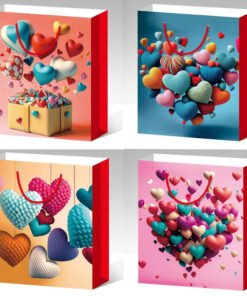 TTT Küçük Boy Kalp Desenli Karton Çanta