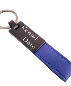TTT Lacivert Deri Metal Anahtarlık