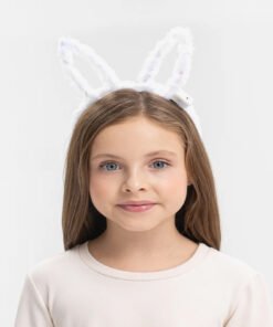 TTT Led Işıklı Peluş Tavşan Kulak Taç Beyaz