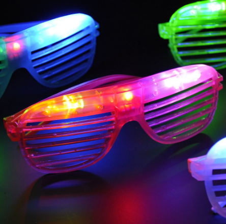 TTT Led Işıklı Renkli Panjur Gözlük 12 Adet