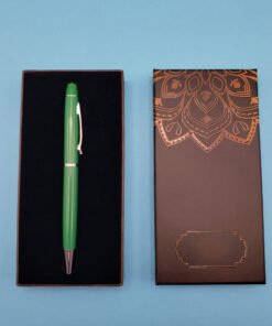 TTT Mandala Desenli Kutulu Yeşil Touchpen Tükenmez Kalem