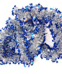 TTT Mavi Gümüş Renk  Çift Renk Sim Süs 180 cm