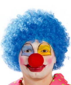 TTT Mavi Renk Kıvırcık Afro Palyaço Seti