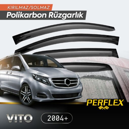 TTT Mercedes Vito 2004+ Cam Rüzgarlığı V2 Düz