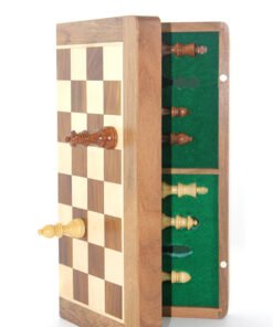 TTT Mıknatıs Taşlı Ahşap Katlanabilir Kutulu Satranç Oyunu 35 Cm