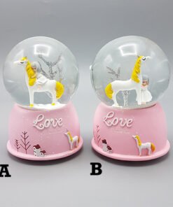 TTT Mini Işıklı Sevimli Atlı Kız Kar Küresi