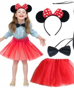 TTT Minnie Mouse Kostüm Seti - Etek, Taç, Kuyruk, Papyon