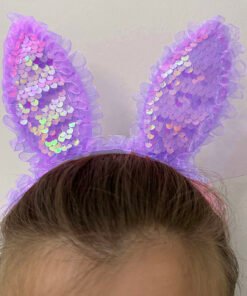 TTT Mor Dantelli Pullu Işıklı Tavşan Kulak Taç
