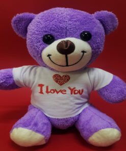 TTT Mor I Love You Tişörtlü Peluş Ayıcık