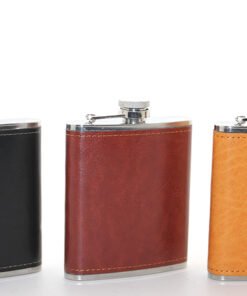 TTT Paslanmaz Çelik Tekli 7 Oz Derili Matara