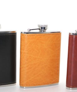 TTT Paslanmaz Çelik Tekli 8 Oz Derili Matara