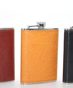 TTT Paslanmaz Çelik Tekli 9 Oz Derili Matara