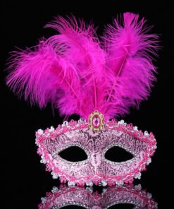 TTT Pembe Dantel İşlemeli Parti Maskesi