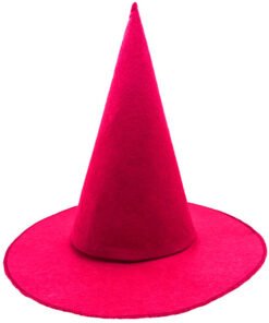 TTT Pembe Fuşya Renk Keçe Cadı Şapkası Yetişkin Çocuk Uyumlu 35X38 cm