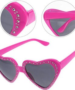 TTT Pembe Kalp Taşlı Parti Gözlüğü