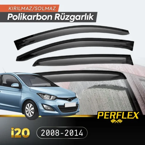 TTT Perflex Polikarbon Kırılmaz Rüzgarlık V2 Düz Hyundai İ20 2008-2014