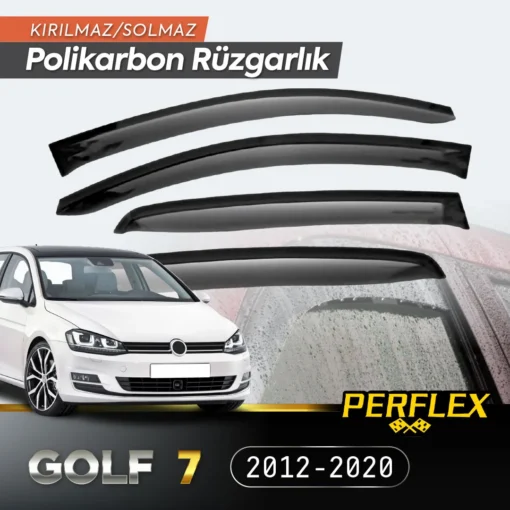 TTT Perflex Polikarbon Kırılmaz Rüzgarlık V2 Düz VW GOLF 7 2012-2020