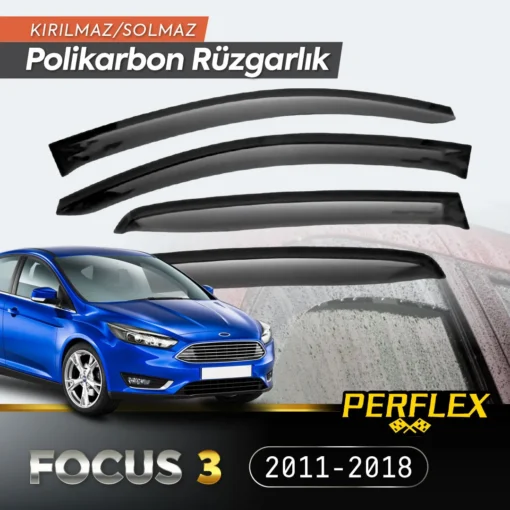 TTT Perflex Polikarbon Kırılmaz Rüzgarlık V2 Mugen Fiat Linea Mugen Ford Focus 3 2011-2018