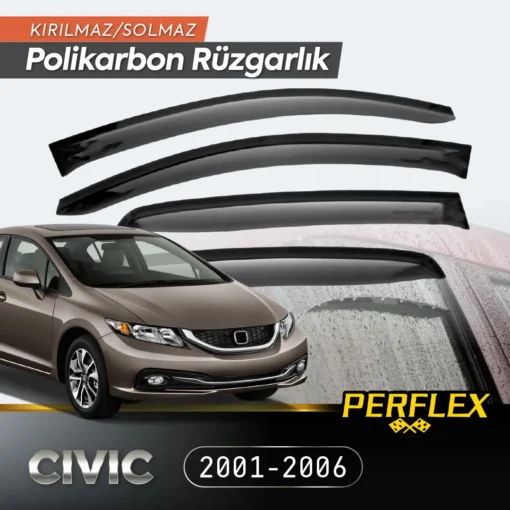 TTT Perflex Polikarbon Kırılmaz Rüzgarlık V2 Mugen Honda Civic 2012-2016