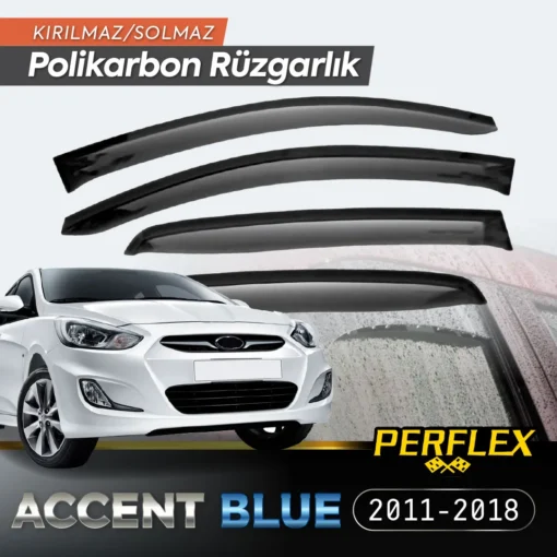 TTT Perflex Polikarbon Kırılmaz Rüzgarlık V2 Mugen Hyundai Accent Blue 2011-2018