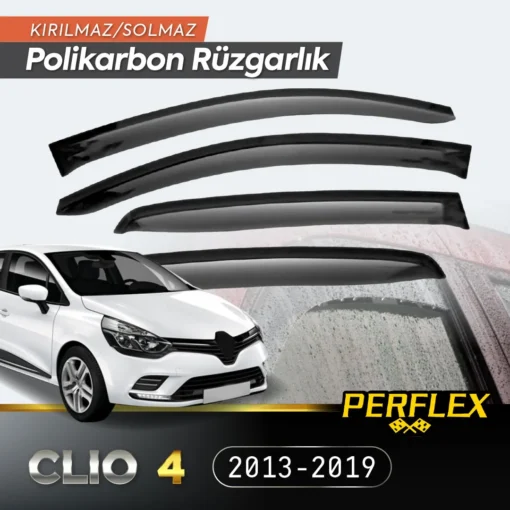 TTT Perflex Polikarbon Kırılmaz Rüzgarlık V2 Mugen Renault Clio 4 2013-2019