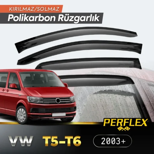 TTT Perflex Polikarbon Kırılmaz Rüzgarlık V2 Mugen VW T5/T6 4'LÜ 2003+