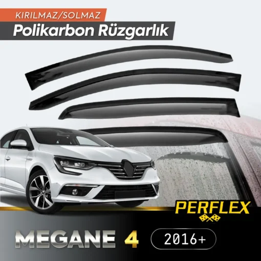 TTT Perflex Polikarbon Kırılmaz Rüzgarlık V2 Renault Megane 4 Sedan Avant 2016+